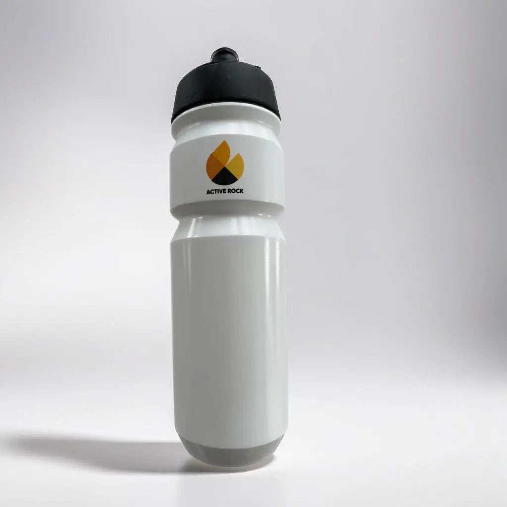 White Active Rock Water Bottle 75cl with spill-less cap and turn-around nozzle, perfect for sports and fitness activities.